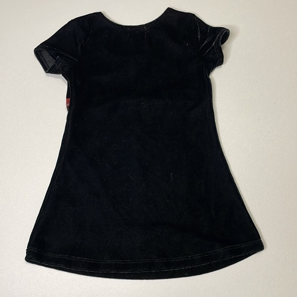 Little Girl 2T Velvet Holiday Short Sleeve Ribbon Accent Dress Celebration Baby - Picture 3 of 5